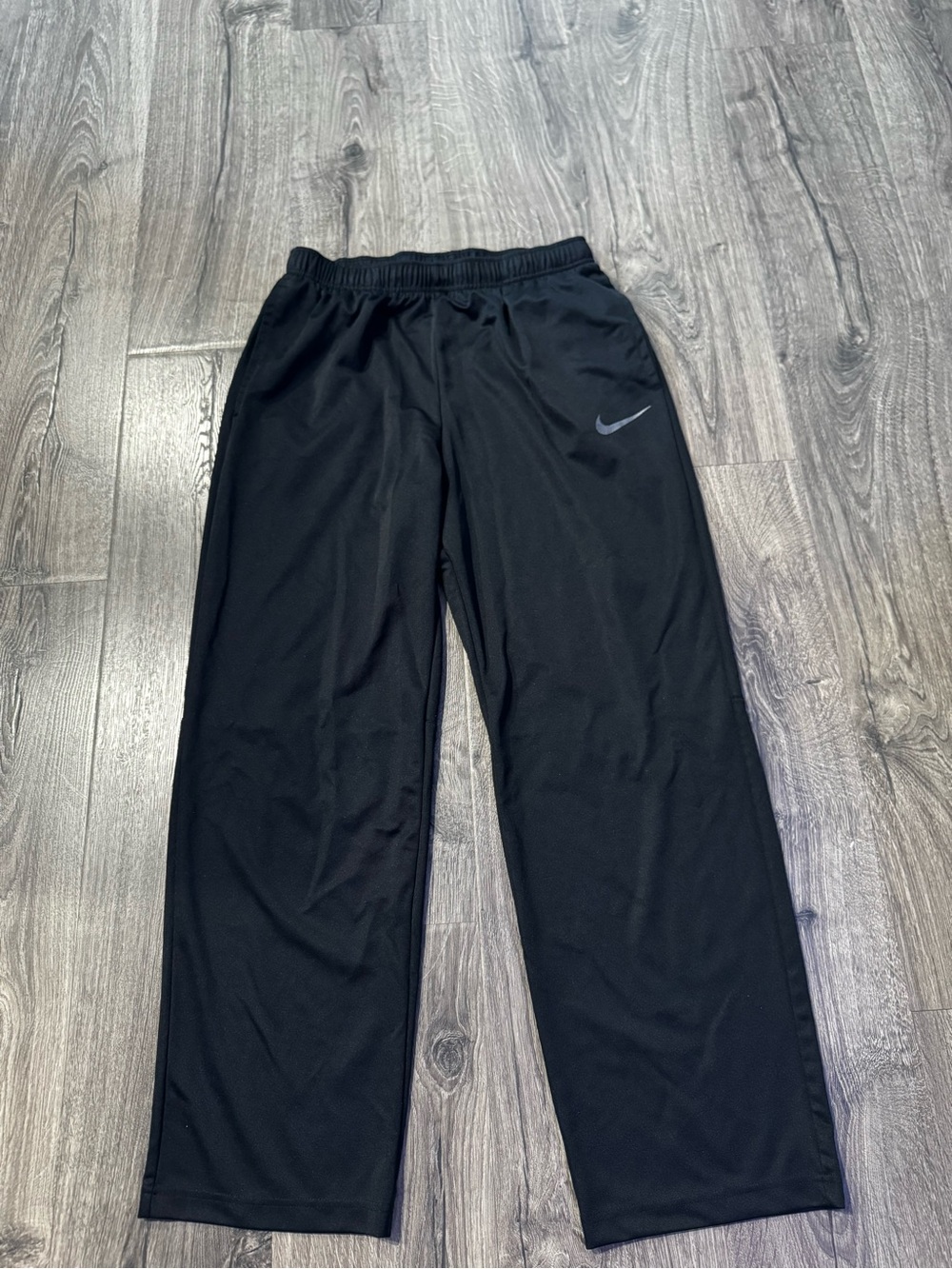 Nike Black Dri-FIT Athletic Pants with Swoosh tapered leg training men size XL